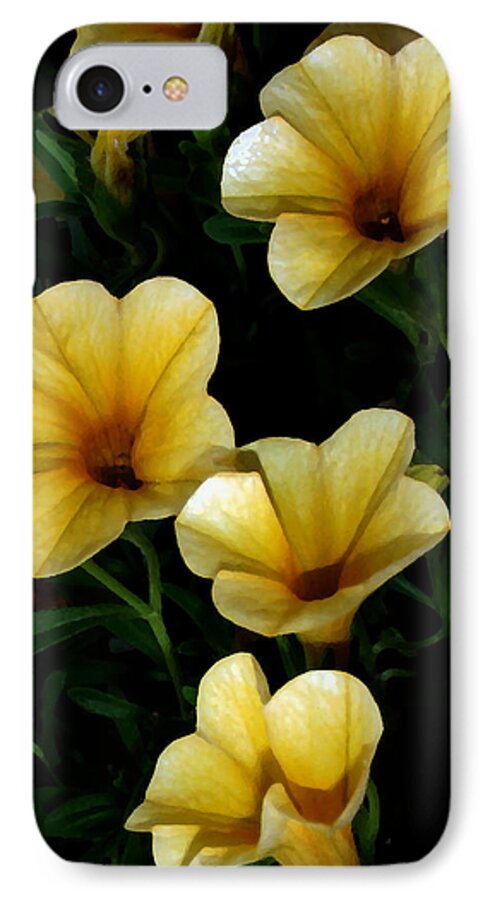 Flower iPhone 7 Case featuring the painting Pretty in Yellow by Karen Harrison Brown