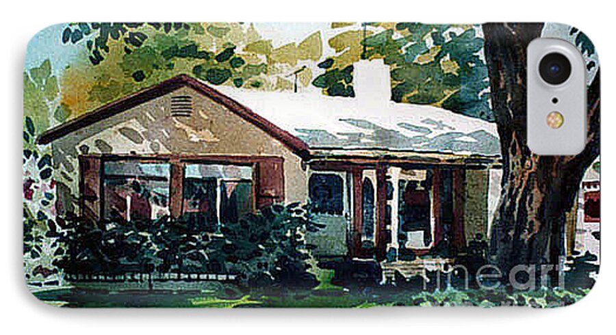 Commission iPhone 7 Case featuring the painting Redwood City House #1 by Donald Maier