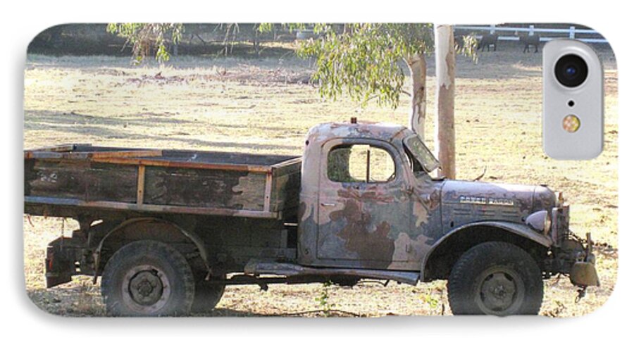 Truck iPhone 7 Case featuring the photograph Retired Power Wagon by Sue Halstenberg