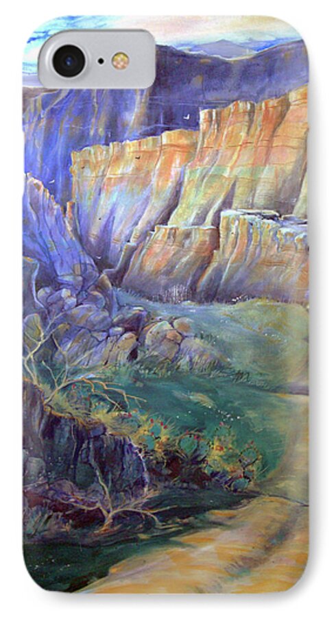Southwest iPhone 7 Case featuring the painting Road to Rainbow Gulch by Gertrude Palmer
