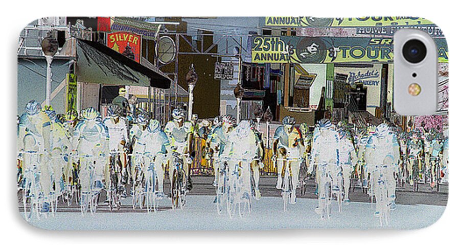 Criterium. Cycling iPhone 7 Case featuring the photograph Rolling Down Bullard Street by Vicki Pelham