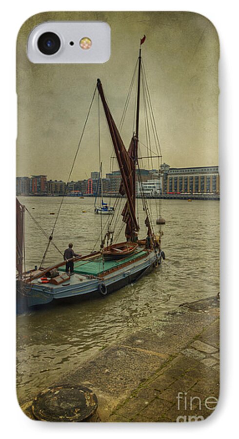 Thames Barge iPhone 7 Case featuring the photograph Sailing away... by Clare Bambers