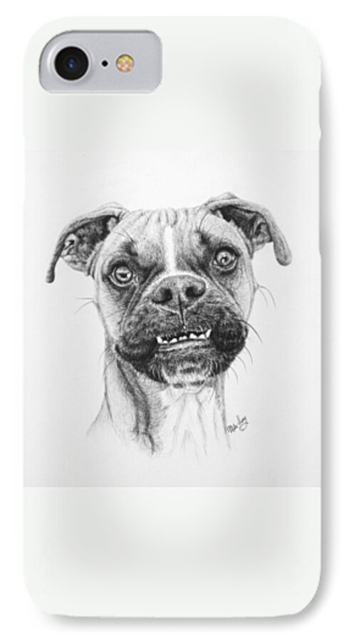 Dog iPhone 7 Case featuring the drawing Scout by Mike Ivey