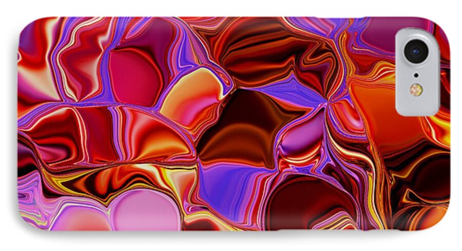 Colors iPhone 7 Case featuring the painting Shades of Satin by Renate Wesley