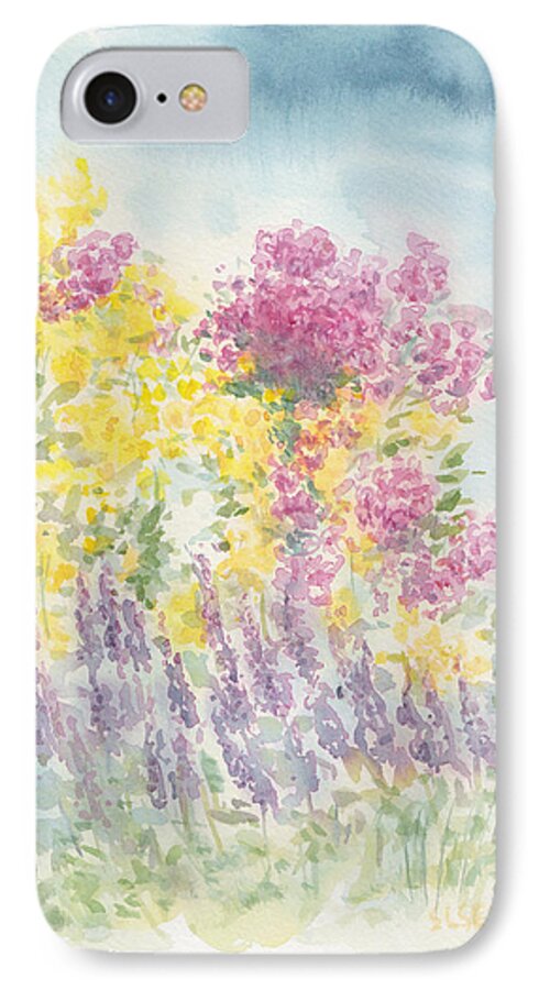 Watercolor iPhone 7 Case featuring the painting Spring Garden by Jane See