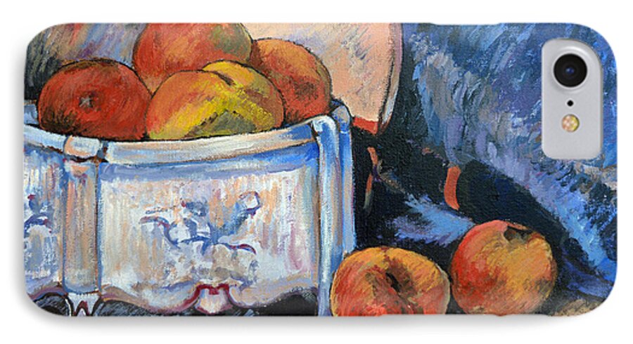 Peaches iPhone 7 Case featuring the painting Still Life Peaches by Tom Roderick