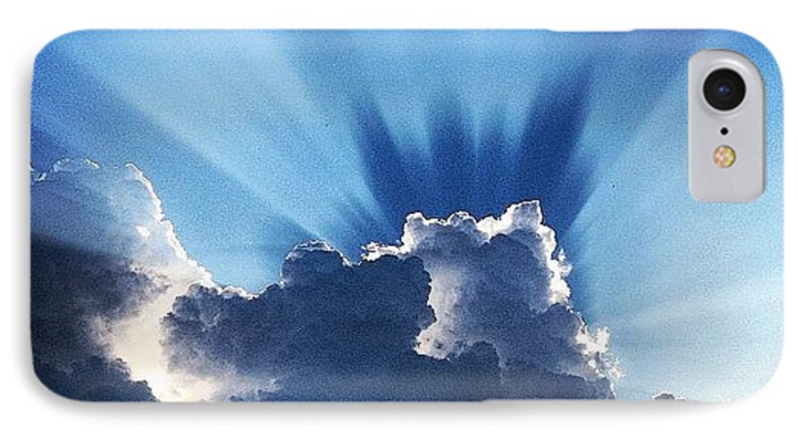 Fly iPhone 7 Case featuring the photograph #sunset #clouds #weather #rays #light by Amber Flowers