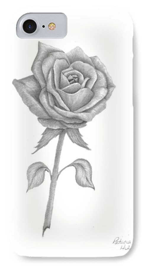 Rose iPhone 7 Case featuring the drawing Symbol of love by Patricia Hiltz
