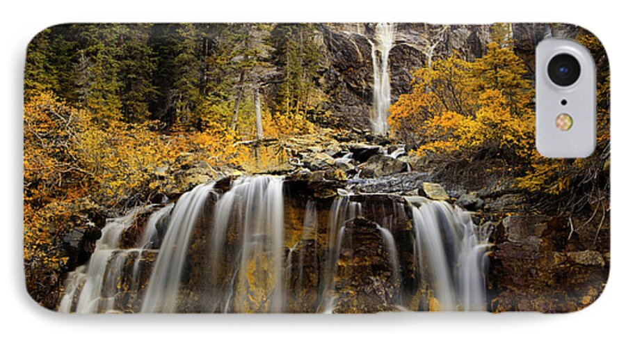 Water Photography iPhone 7 Case featuring the photograph Tangle Falls, Jasper National Park by Keith Kapple