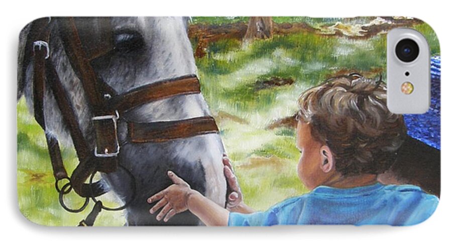 Horse iPhone 7 Case featuring the painting Thank You's by Lori Brackett