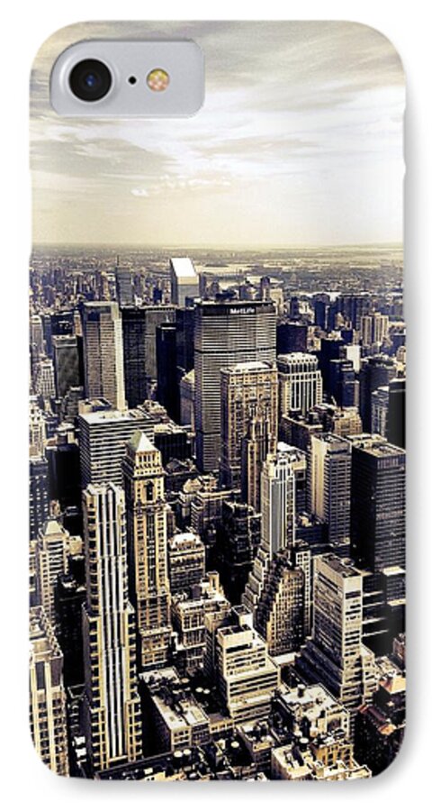 New York City iPhone 7 Case featuring the photograph The Chrysler Building and Skyscrapers of New York City by Vivienne Gucwa