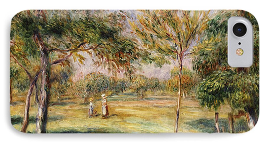 Impressionist; Impressionism; Countryside; Landscape; Tree iPhone 7 Case featuring the painting The Glade by Pierre Auguste Renoir 