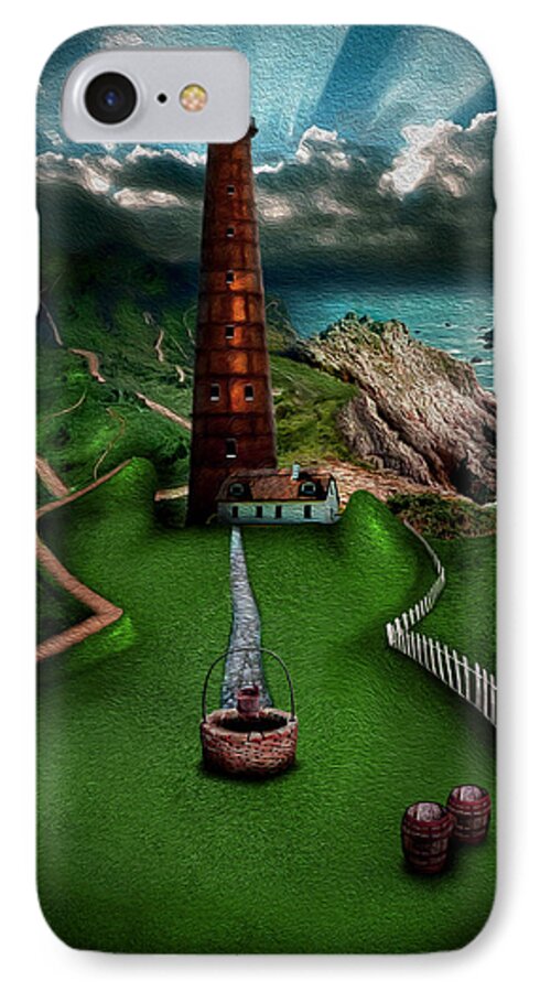 Lighthouse iPhone 7 Case featuring the digital art The sound of silence by Alessandro Della Pietra
