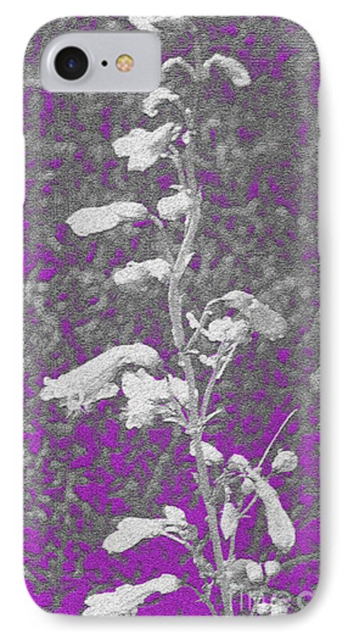 Flowers White Pink Texture Growth Grace Purple Gray iPhone 7 Case featuring the photograph Untitled 101 by Vilas Malankar