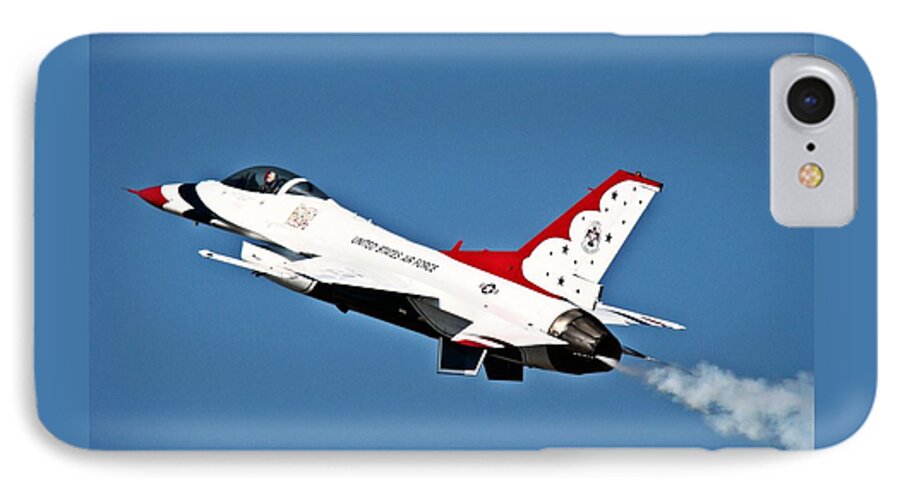 Usaf iPhone 7 Case featuring the photograph USAF Thunderbird F-16 by Nick Kloepping