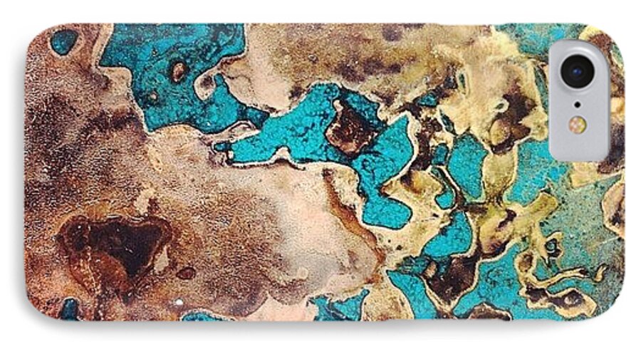 Copper iPhone 7 Case featuring the photograph Verdigris texture by Nic Squirrell