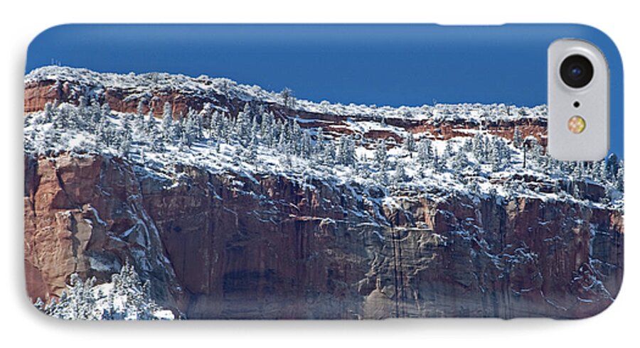 Zion National Park iPhone 7 Case featuring the photograph West Temple Detail by Bob and Nancy Kendrick