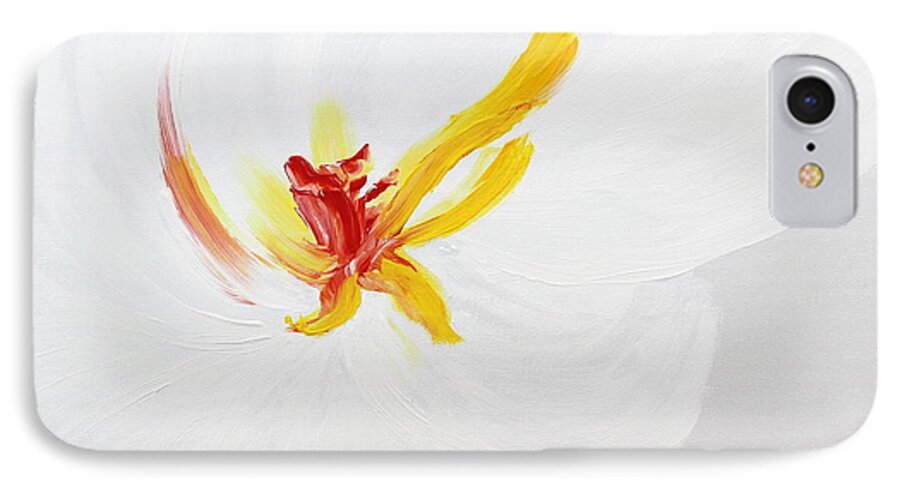 White Flower iPhone 7 Case featuring the painting White Flower by Kume Bryant