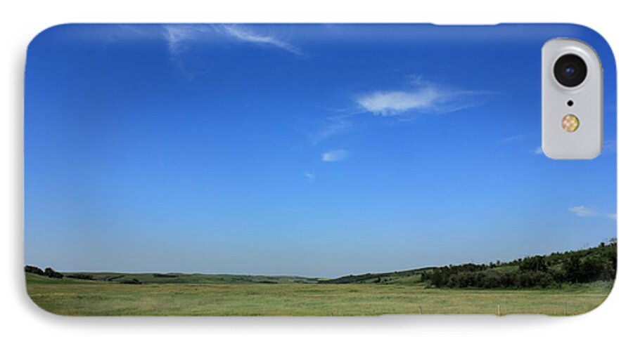 Alberta Prairie Farm iPhone 7 Case featuring the photograph Wide open Alberta prairies by Jim Sauchyn