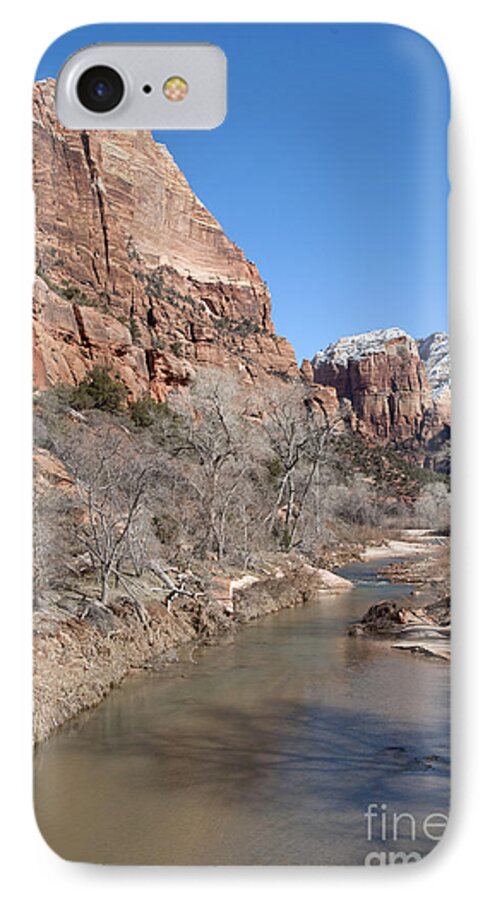 Landscape iPhone 7 Case featuring the photograph Winter in Zion 2 by Bob and Nancy Kendrick