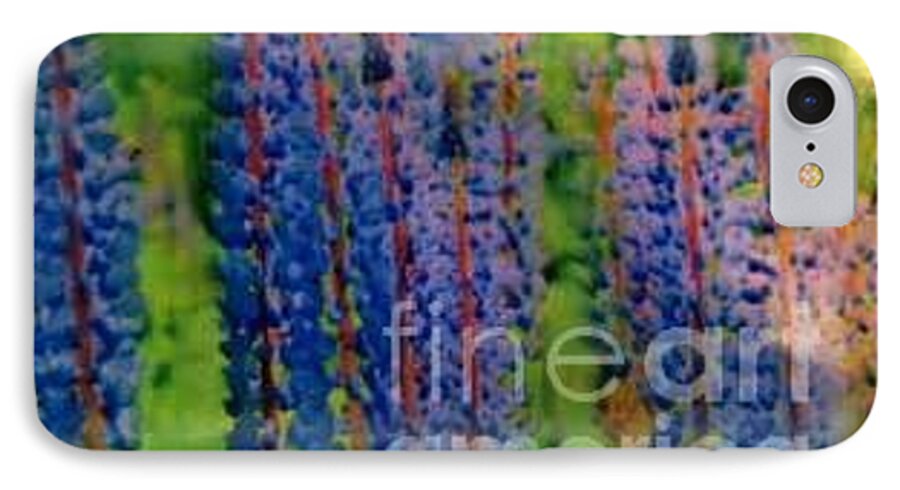 Flowers Lupine Plants iPhone 7 Case featuring the painting Lois Love of Lupine by FeatherStone Studio Julie A Miller