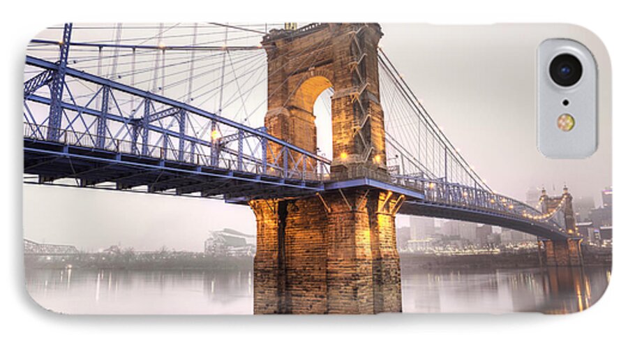 Roebling Bridge iPhone 7 Case featuring the photograph The Roebling Bridge by Keith Allen