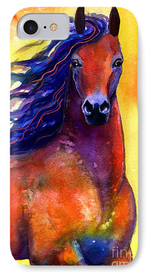 Horse iPhone 7 Case featuring the painting Arabian horse 1 painting #1 by Svetlana Novikova