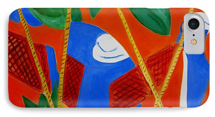 Original Cubist Oil iPhone 7 Case featuring the painting Breakfast with Picasso #1 by Patricia Cleasby