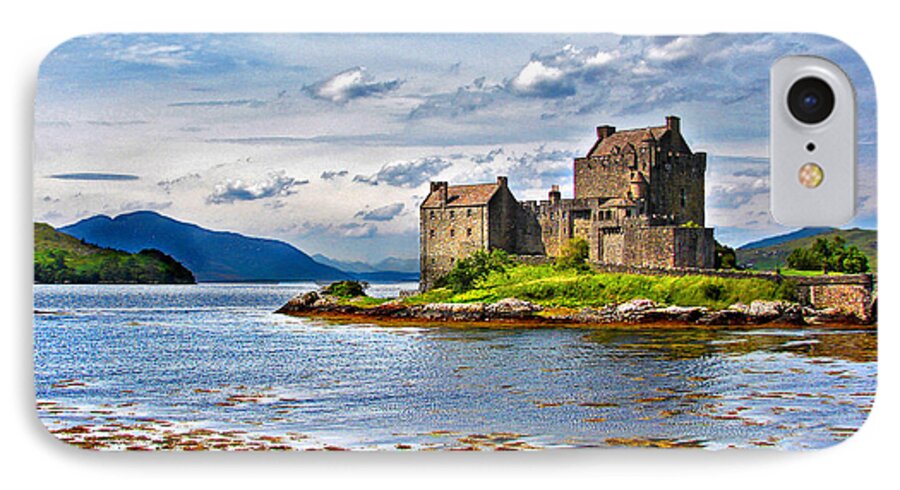 Castle iPhone 7 Case featuring the digital art Castle in the Loch #1 by Vicki Lea Eggen