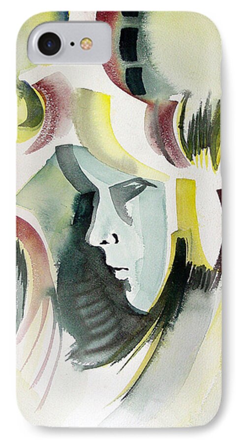 Face iPhone 7 Case featuring the painting Dolor by Sam Sidders
