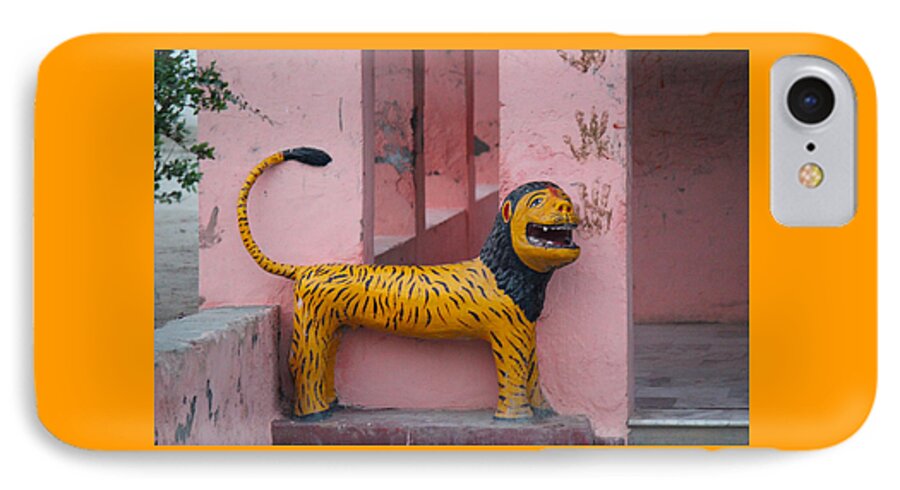 Durga iPhone 7 Case featuring the photograph Durga's Lion, Vrindavan #1 by Jennifer Mazzucco