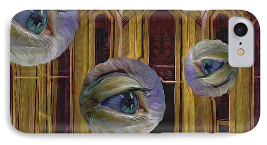 Surreal iPhone 7 Case featuring the mixed media Facade #1 by Lynda Lehmann