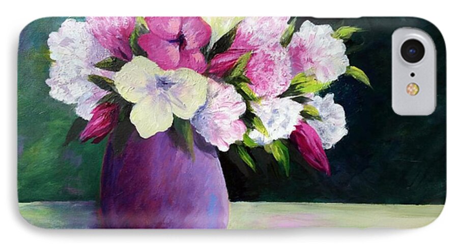 Floral iPhone 7 Case featuring the painting Floral Delight by Rosie Sherman