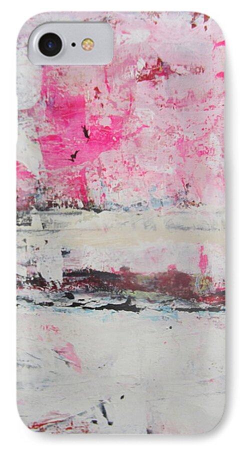 Pink iPhone 7 Case featuring the painting Pink About It 5 #1 by Francine Ethier