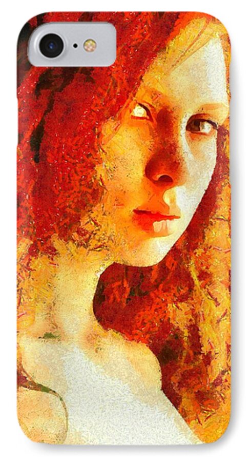 Woman iPhone 7 Case featuring the digital art Redhead #1 by Gun Legler