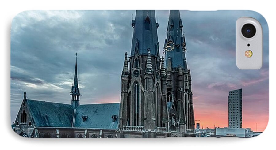 Catherinaplein iPhone 7 Case featuring the photograph Saint Catherina Church in Eindhoven #1 by Semmick Photo