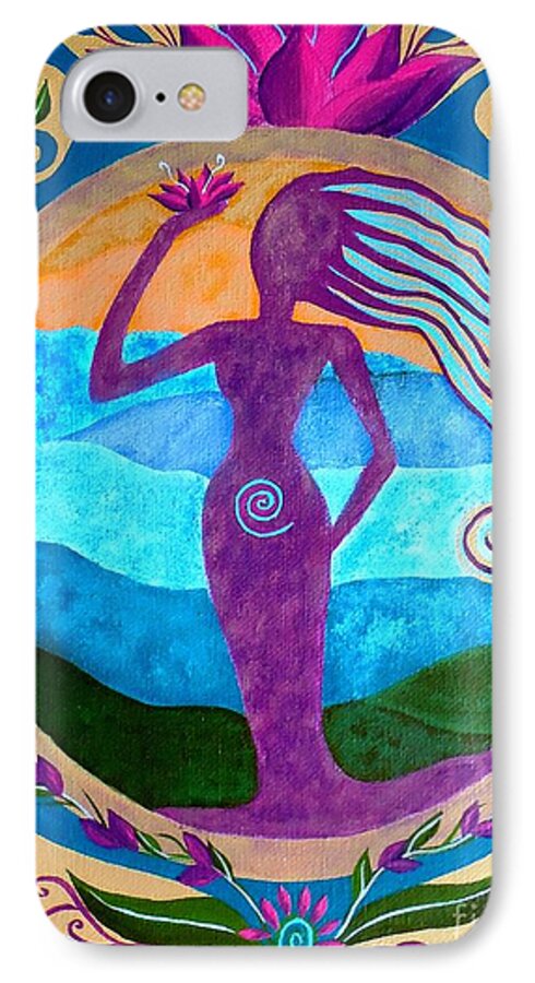 Goddess Art iPhone 7 Case featuring the painting She Heals by Jean Fry