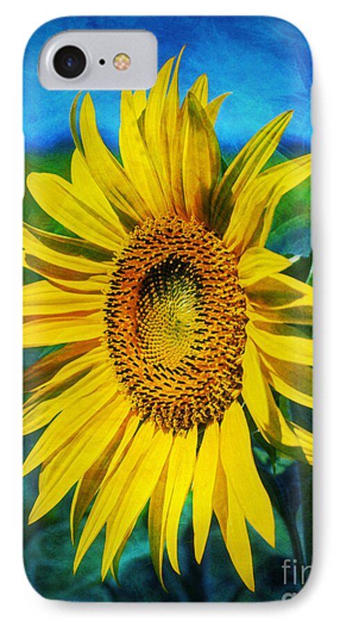 Sunflower iPhone 7 Case featuring the digital art Sunflower #1 by Ian Mitchell
