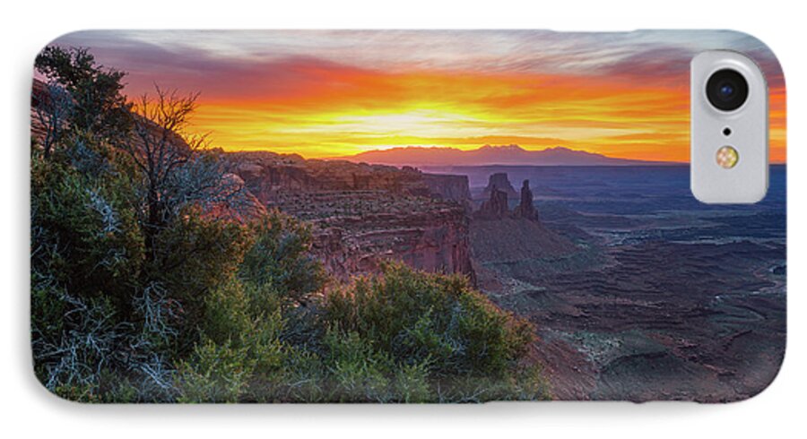 Sunrise iPhone 7 Case featuring the photograph Sunrise over Canyonlands #1 by Darren White