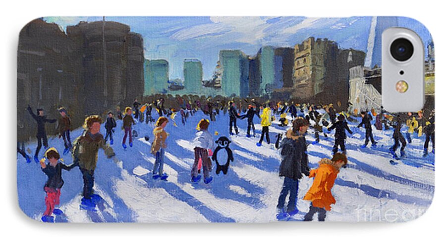 Tower iPhone 7 Case featuring the painting Tower of London Ice Rink by Andrew Macara