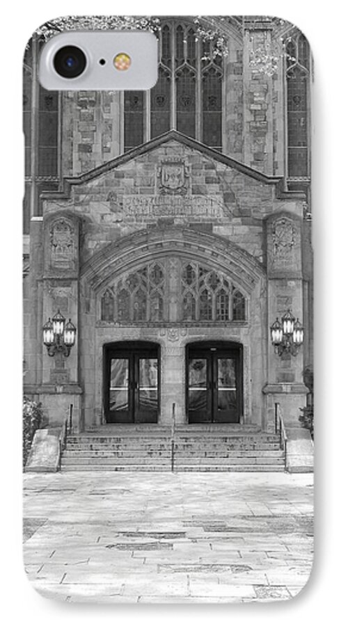 Black And White iPhone 7 Case featuring the photograph University of Michigan Law Quad #1 by Phil Perkins