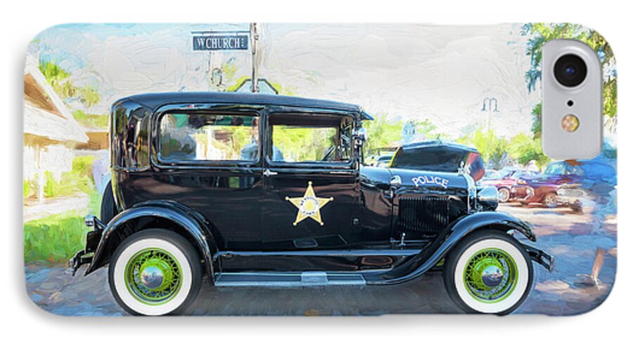 1929 Ford Model A iPhone 7 Case featuring the photograph 1929 Ford Model A Tudor Police Sedan by Rich Franco