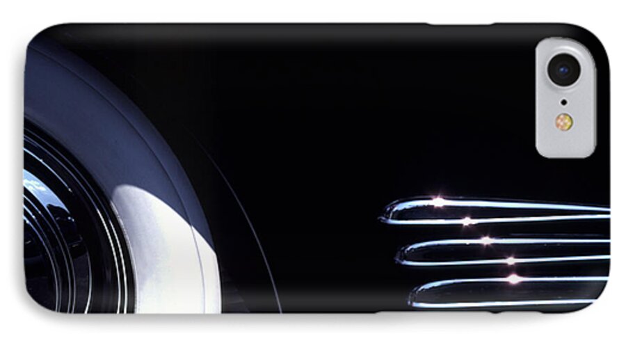 1338 iPhone 7 Case featuring the photograph 1938 Cadillac Limo with Chrome Strips by Anna Lisa Yoder