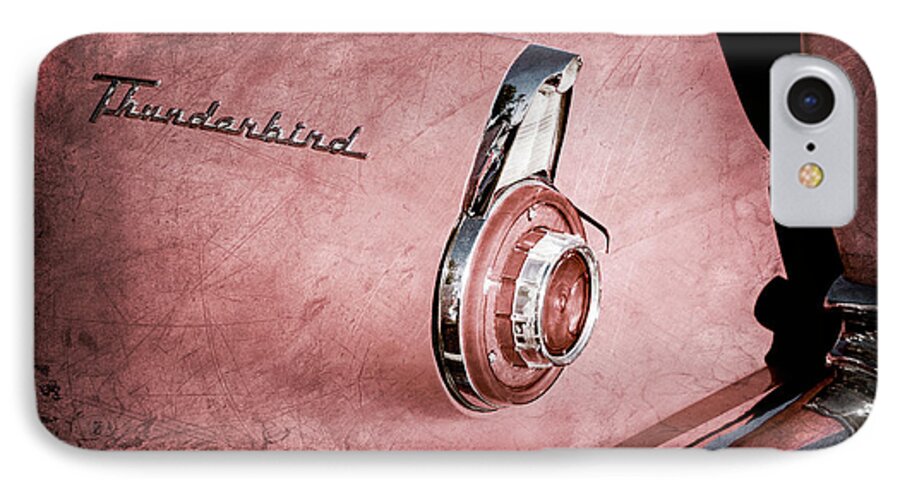 1956 Ford Thunderbird Convertible Taillight Emblem iPhone 7 Case featuring the photograph 1956 Ford Thunderbird Convertible Taillight Emblem -0361ac by Jill Reger