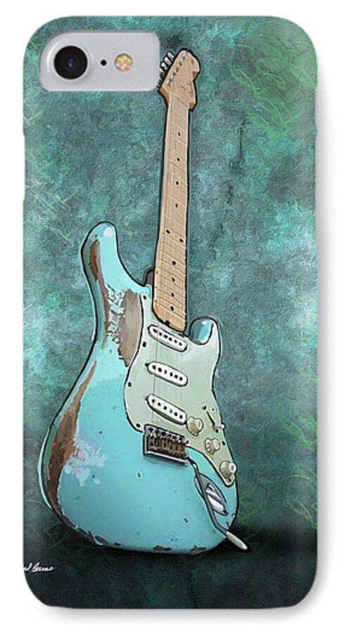 Vintage Guitar iPhone 7 Case featuring the painting 1962 Fender Stratocaster by Brad Burns
