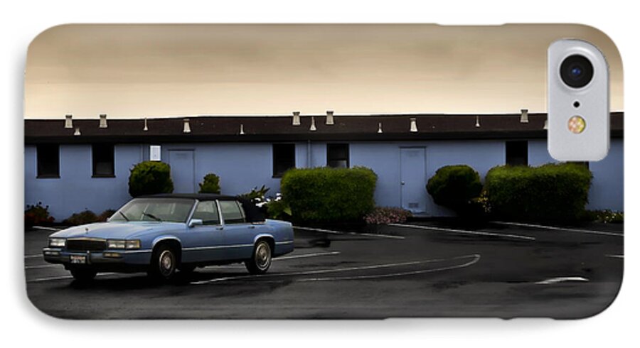 Blue iPhone 7 Case featuring the photograph Blue Motel #2 by John Hansen