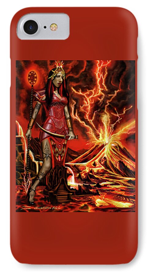 Hawaii iPhone 7 Case featuring the painting The Goodess Pele of Hawaii #2 by James Hill