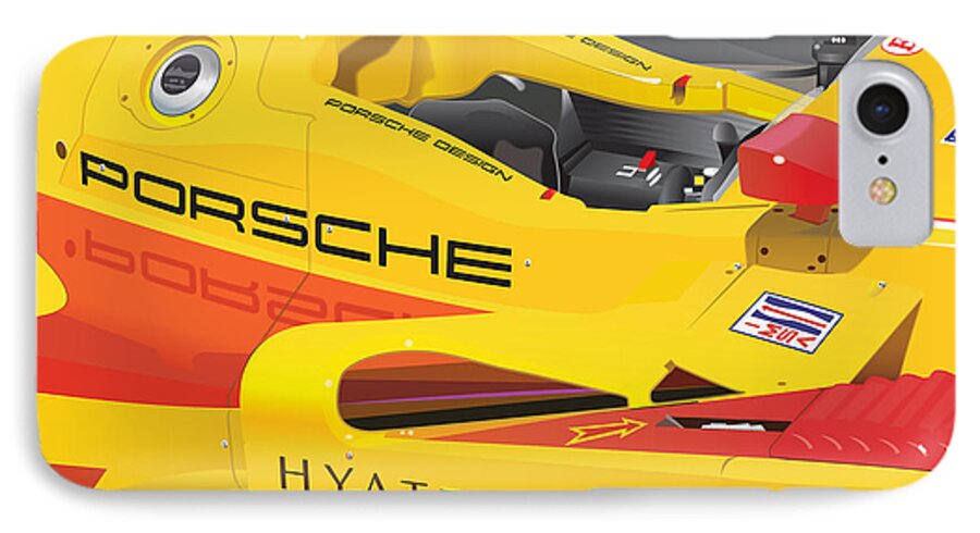 Porsche Rs Spyder iPhone 7 Case featuring the digital art 2008 RS Spyder illustration by Alain Jamar