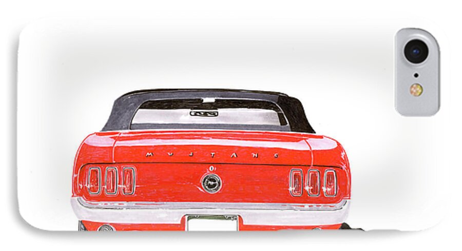 1969 Mustang Convertible iPhone 7 Case featuring the painting 1969 Mustang Convertible #3 by Jack Pumphrey