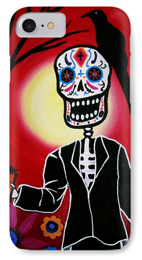 Senyor iPhone 7 Case featuring the painting Dia De Los Muertos #3 by Pristine Cartera Turkus